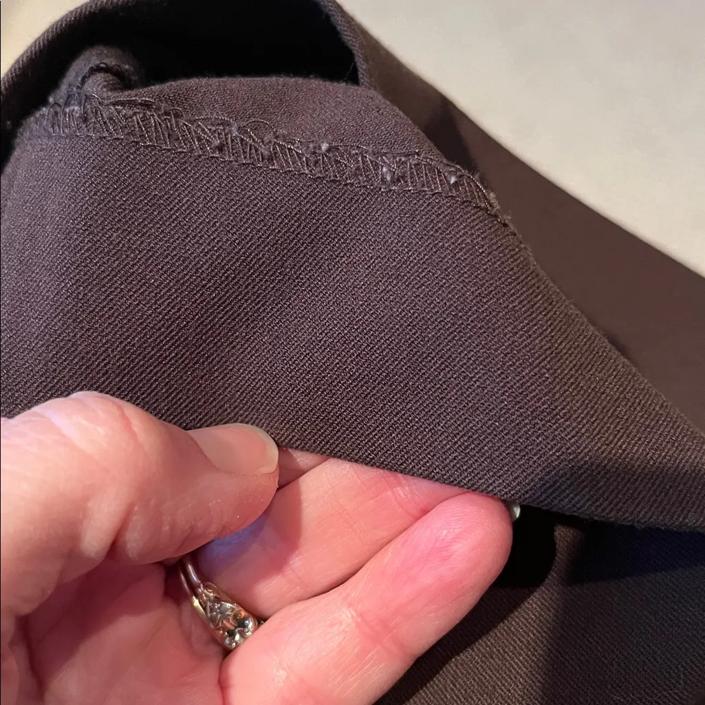 Madison Petite Alexandra Fit Dark Brown Wide Leg Pants Womens 8P - Image 9