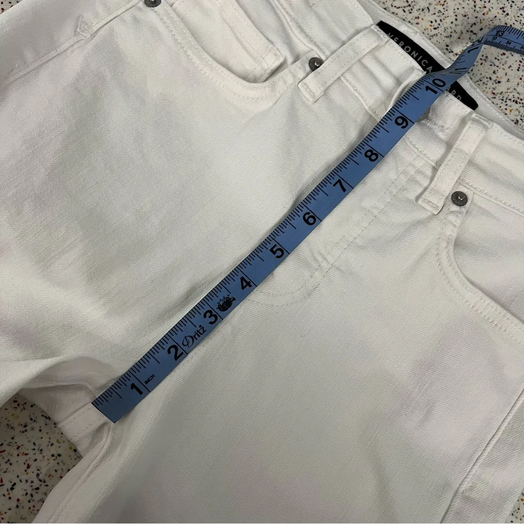 Veronica Beard Carly High-Rise Stretch Kick-Flare Crop White Jeans Womens 26 - Image 13