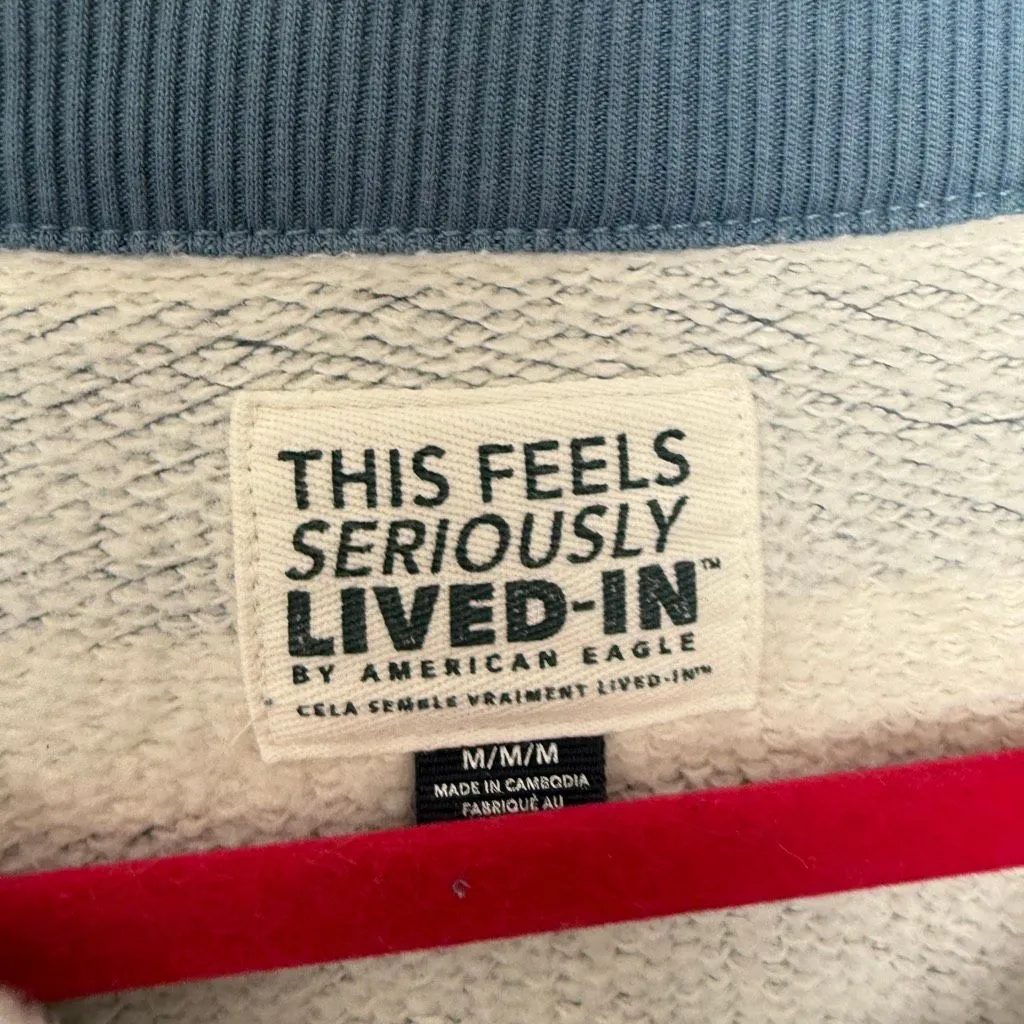 American Eagle Women’s Medium Seriously Lived in Blue Striped Sweater - Image 2