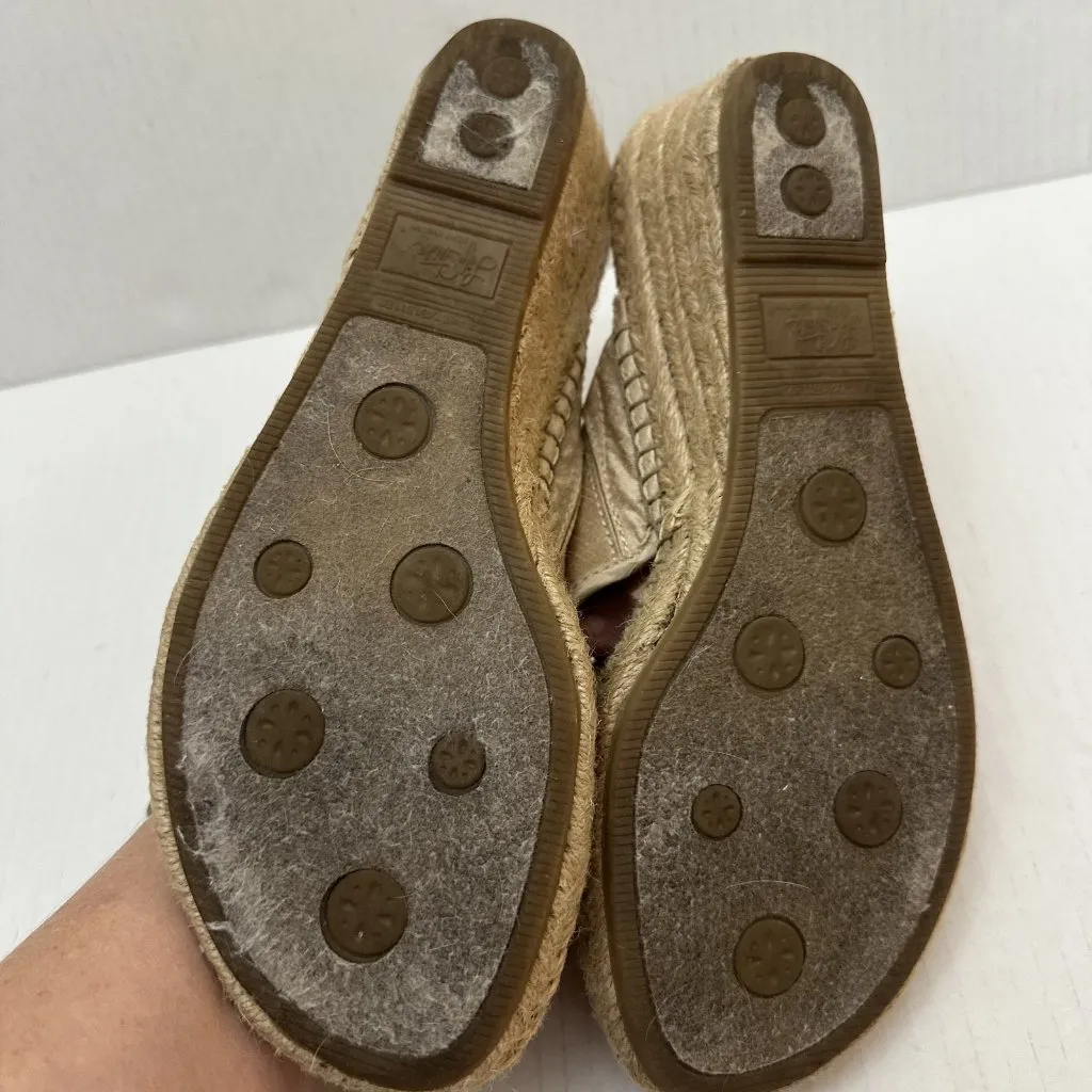 LifeStride Shoes Womens Size 8.5 Bloom Wedge Espadrille Floral Comfort Sandals Gold - Image 11