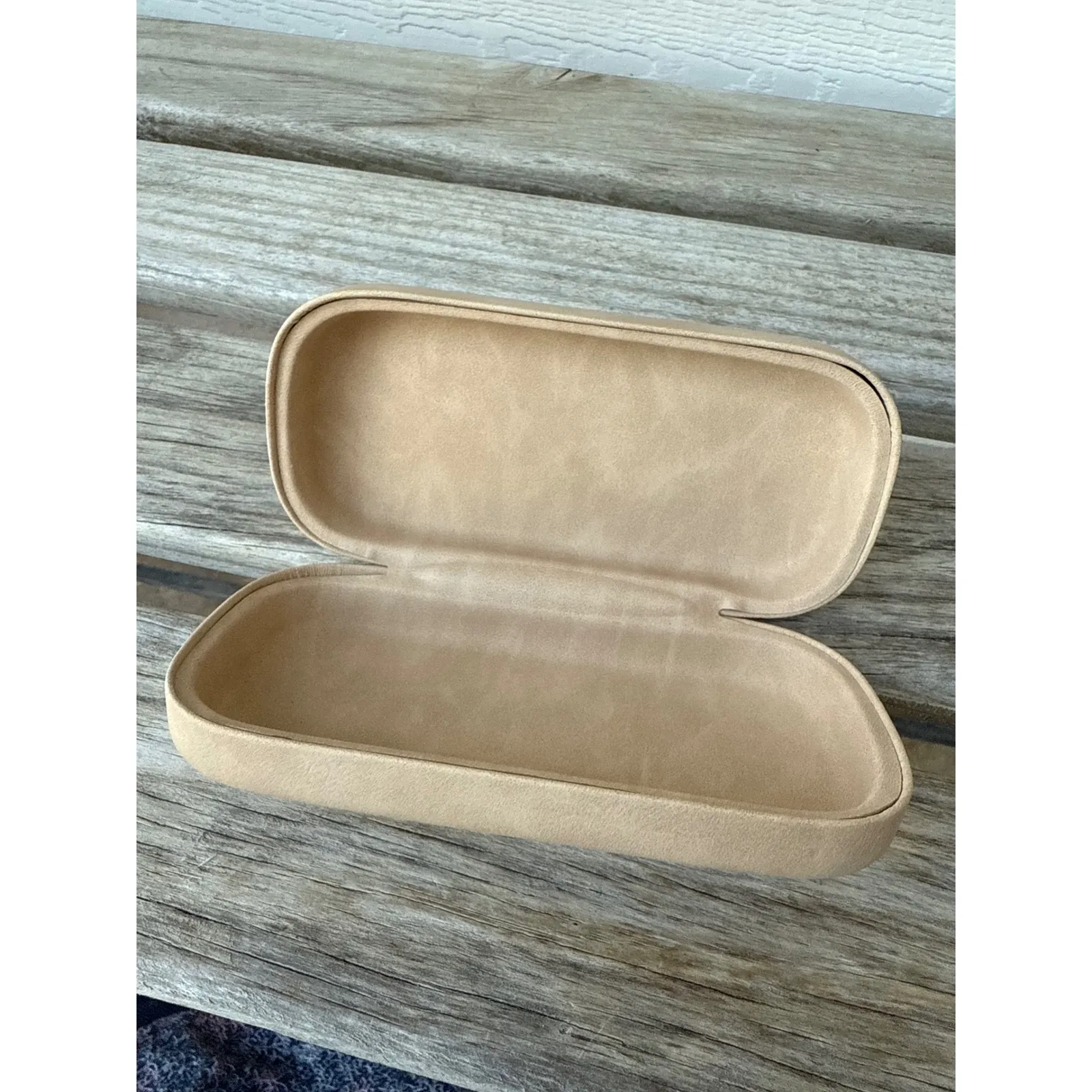 Chloe Tan Suede Hard Shell Eyeglasses Case With Logo - Image 2