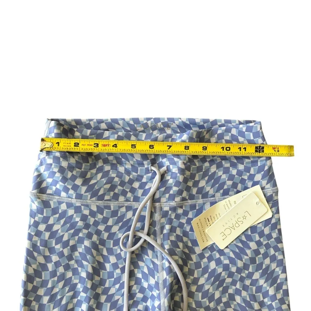 Revolve L*Space‎ M High Rise Turner Yoga Leggings Purple Blue Diamond Print New - Image 10