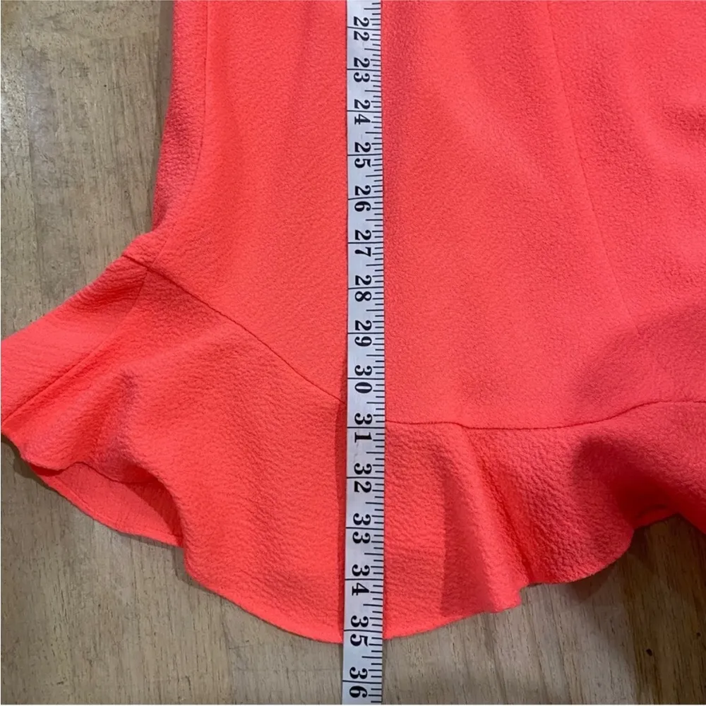 Black Halo sonny neon coral ruffle sleeveless mini dress - Image 12