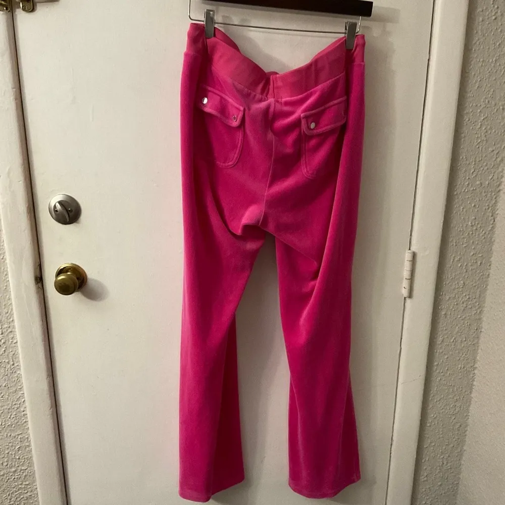 Juicy Couture  Pink Velour Tracksuit Size L FLAWS Film Motion Pictures - Image 4