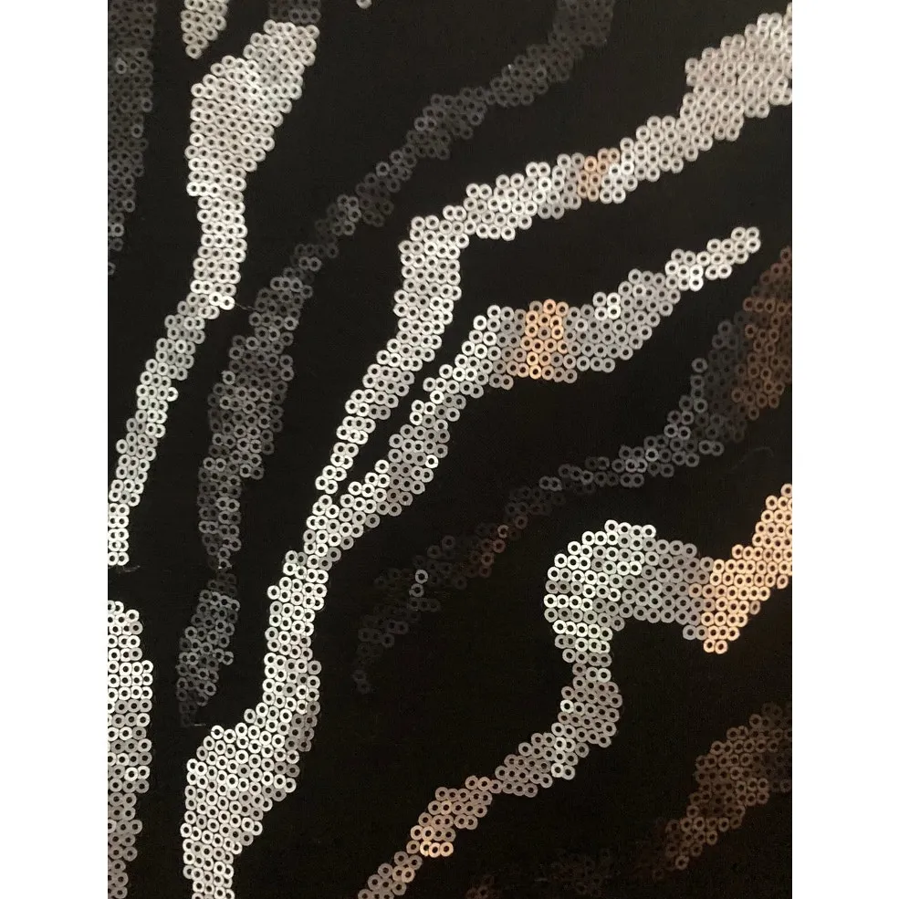 Sequin Skirt Black and Silver Small Aqua - Image 3