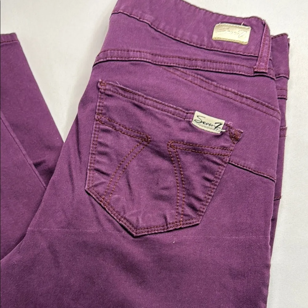 Seven7 Blue Cropped Ankle Jeans with Whiskering - Image 2