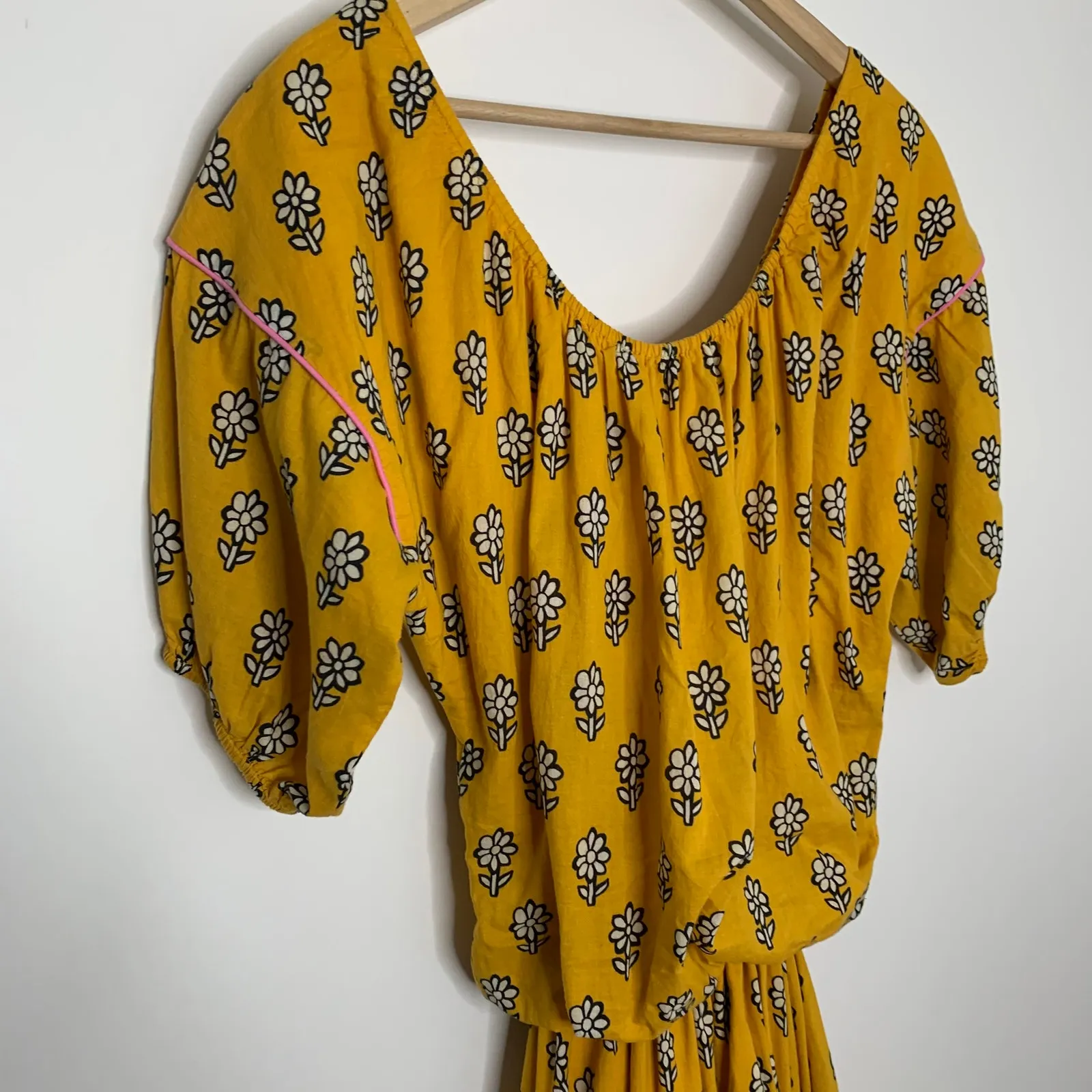 Rhode Resort Yellow Flower Frida Dress Womens Large - Image 11