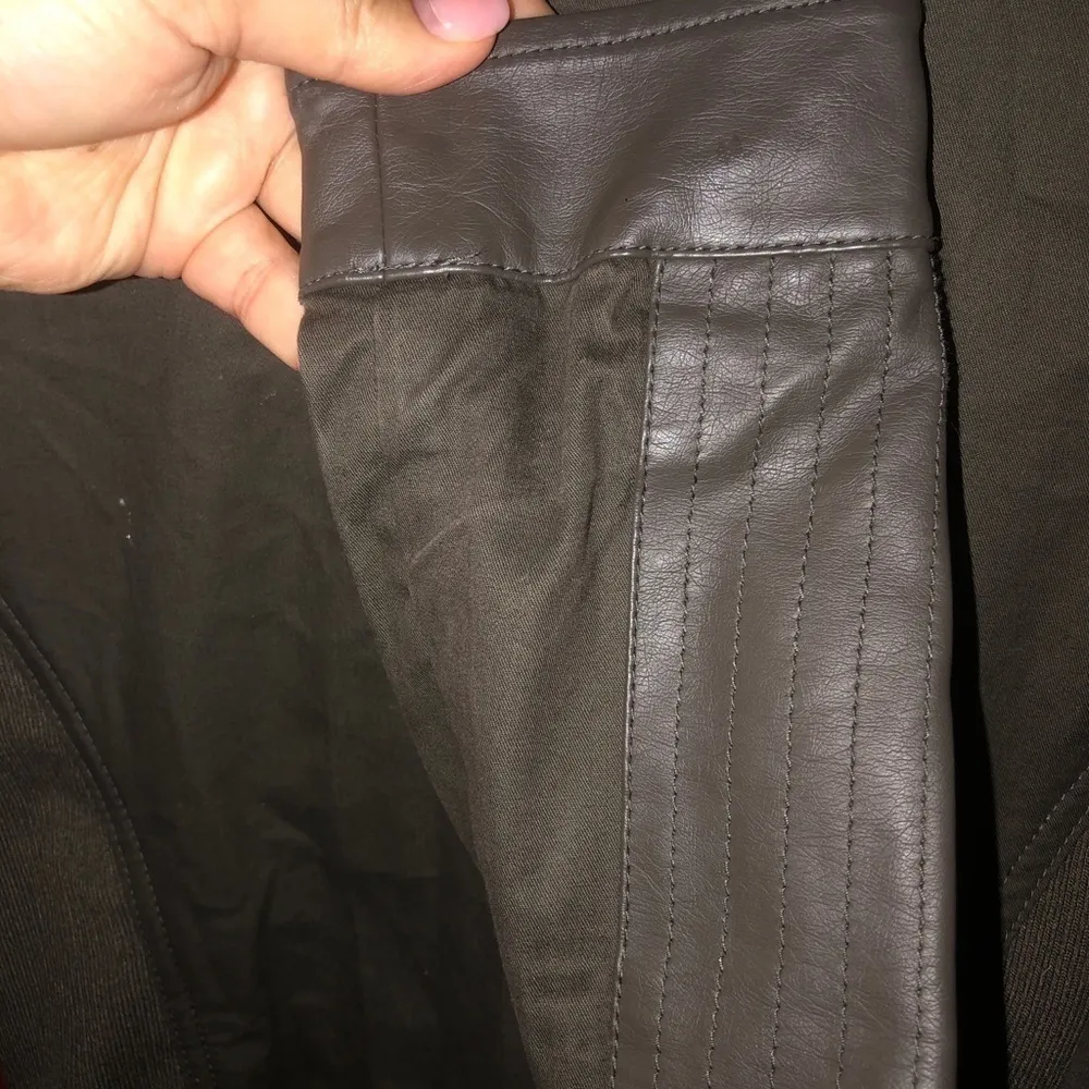 𝅺Blanc Noir Faux Leather Moto Jacket Brown Size XS - Image 14