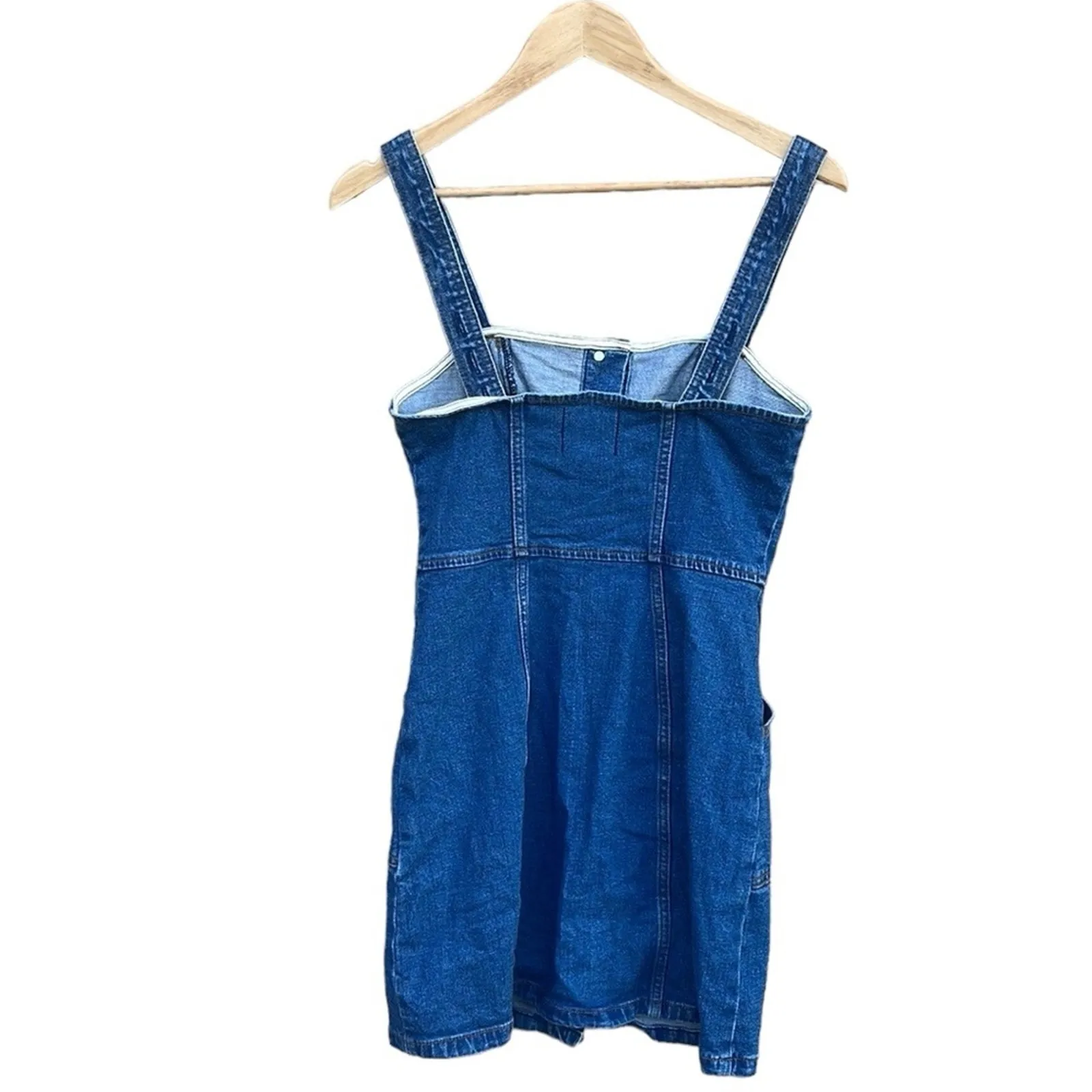 Abercrombie & Fitch denim jean jumper dress button front size XS - Image 2