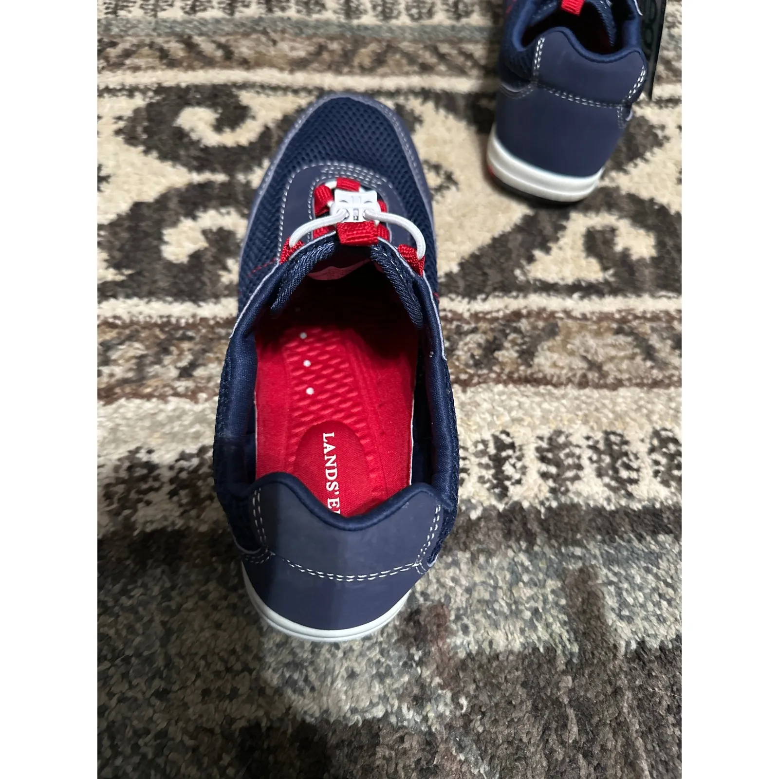 Lands End Women's Shoes Size 7B Navy Sneaker Water Comfort Lace Up Casual 427945 - Image 5