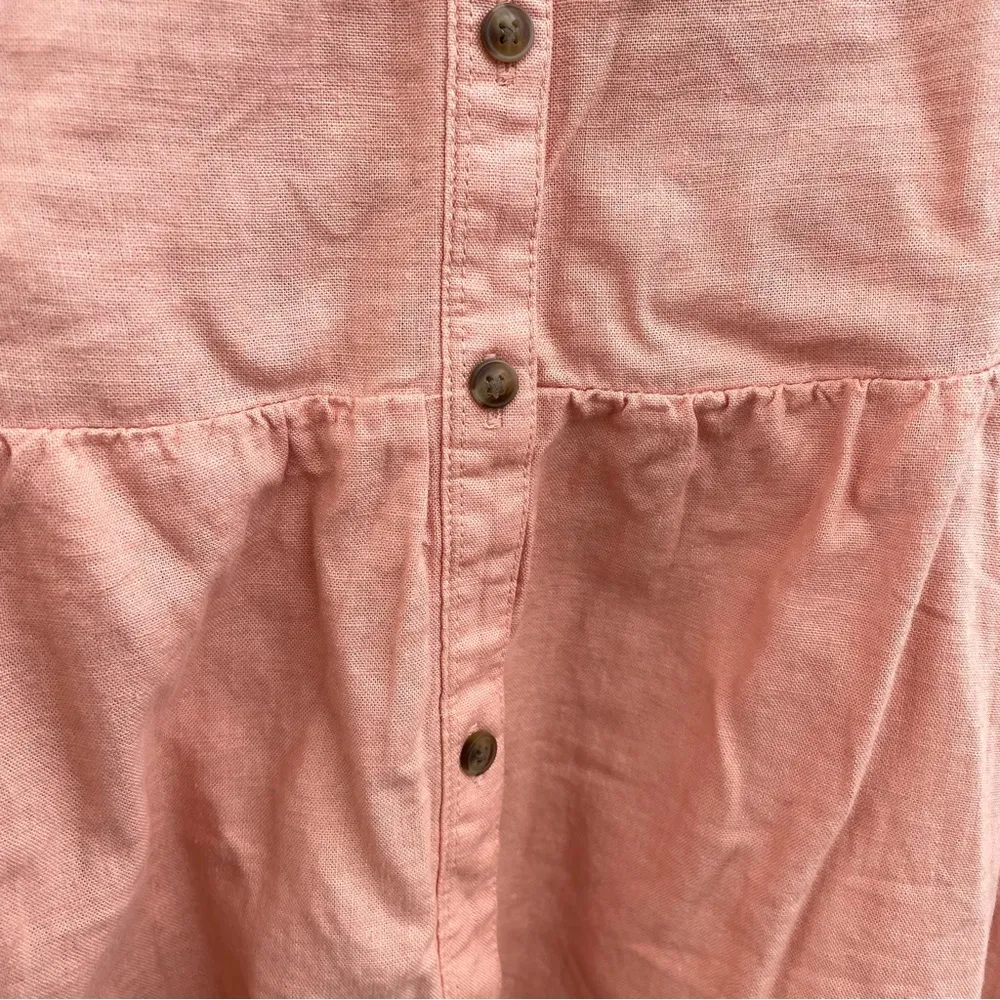 Aerie Womens Dress Orange Sleeveless Button Front Linen Tie Straps Size XL - Image 8