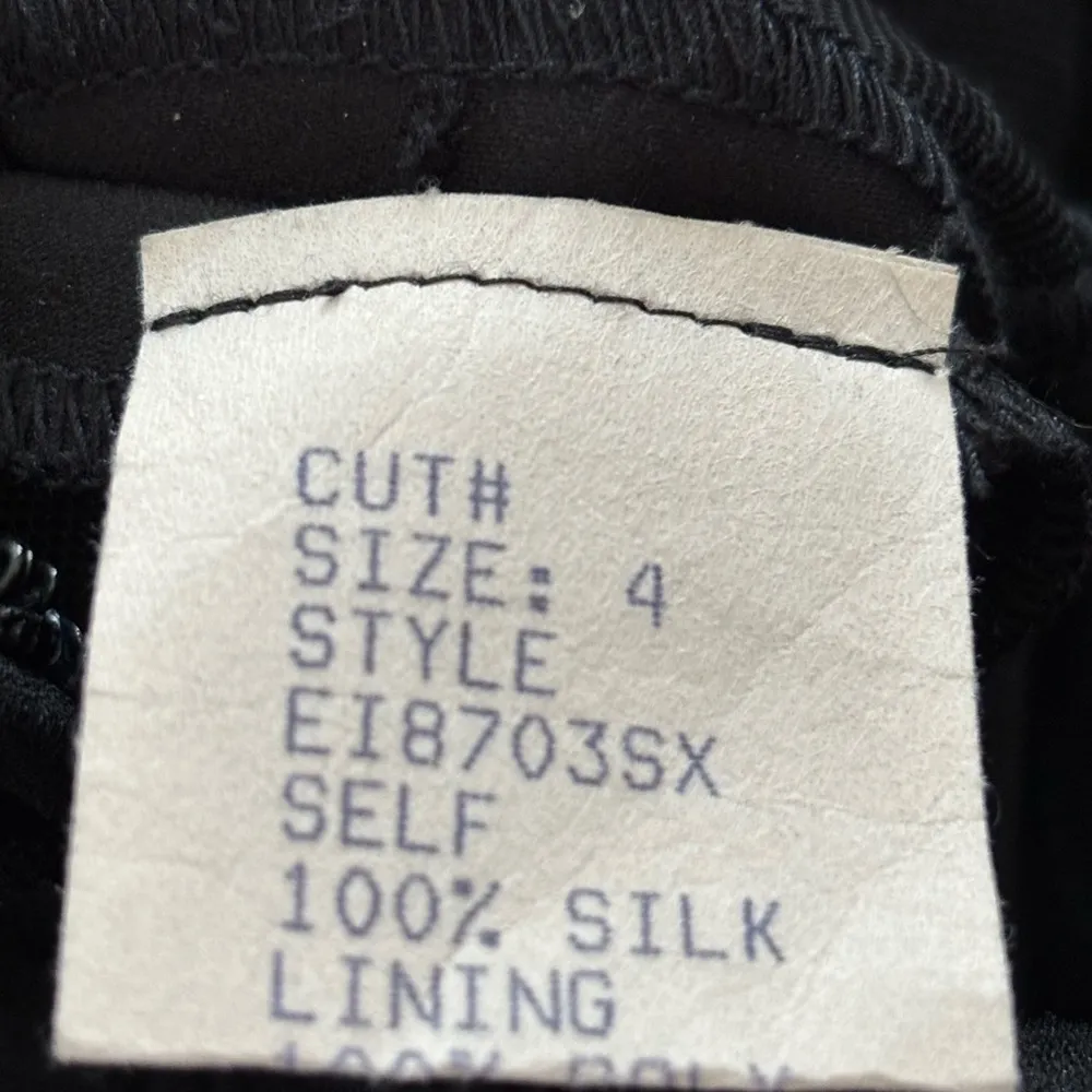 Tadashi Shoji 100% Silk A-Line Little Pleated Accents Halter Neck Dress Sz 4 - Image 8