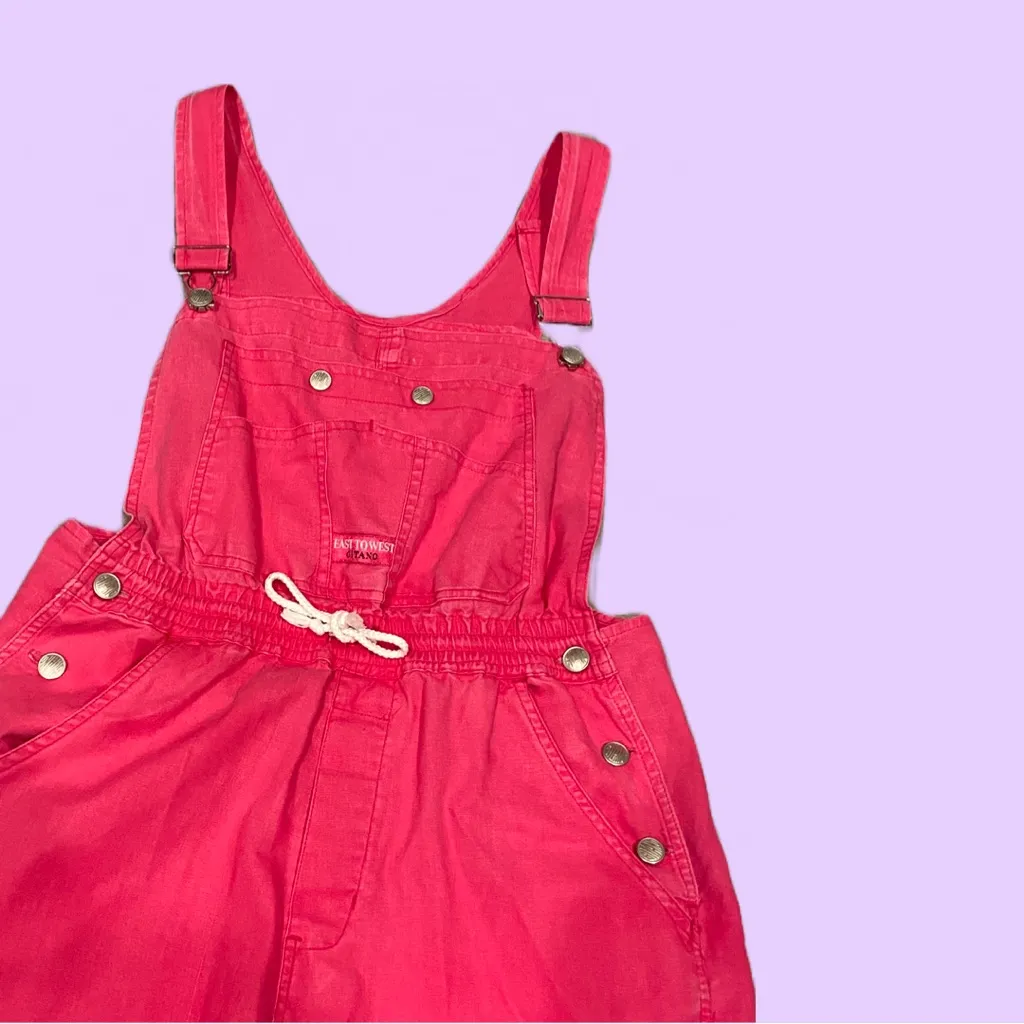 Vintage 90s Hot Pink Overall Shorts 🔥 Size undefined - Image 2
