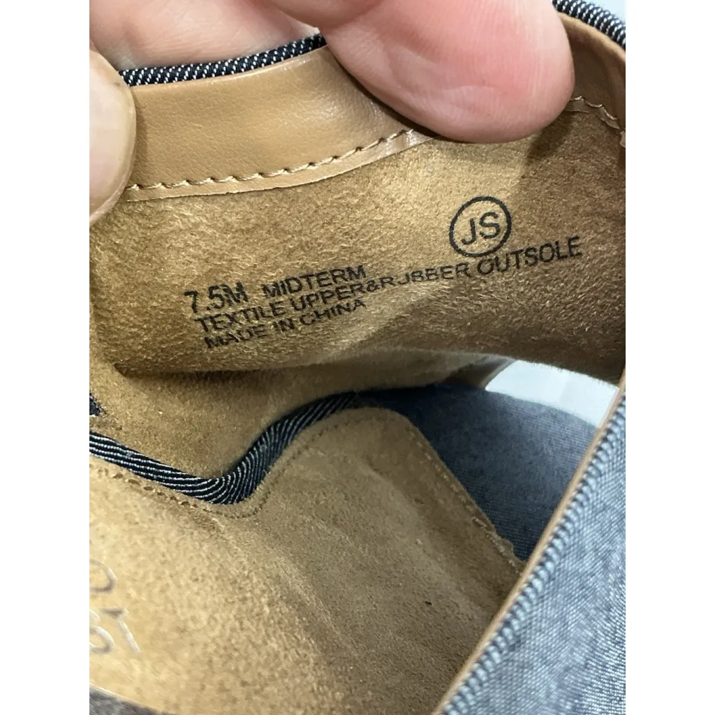 Womans Aerosoles Heel Rest Mid Term Mules 7.5 M Blue Slip On Peep Toe Block Heel - Image 7