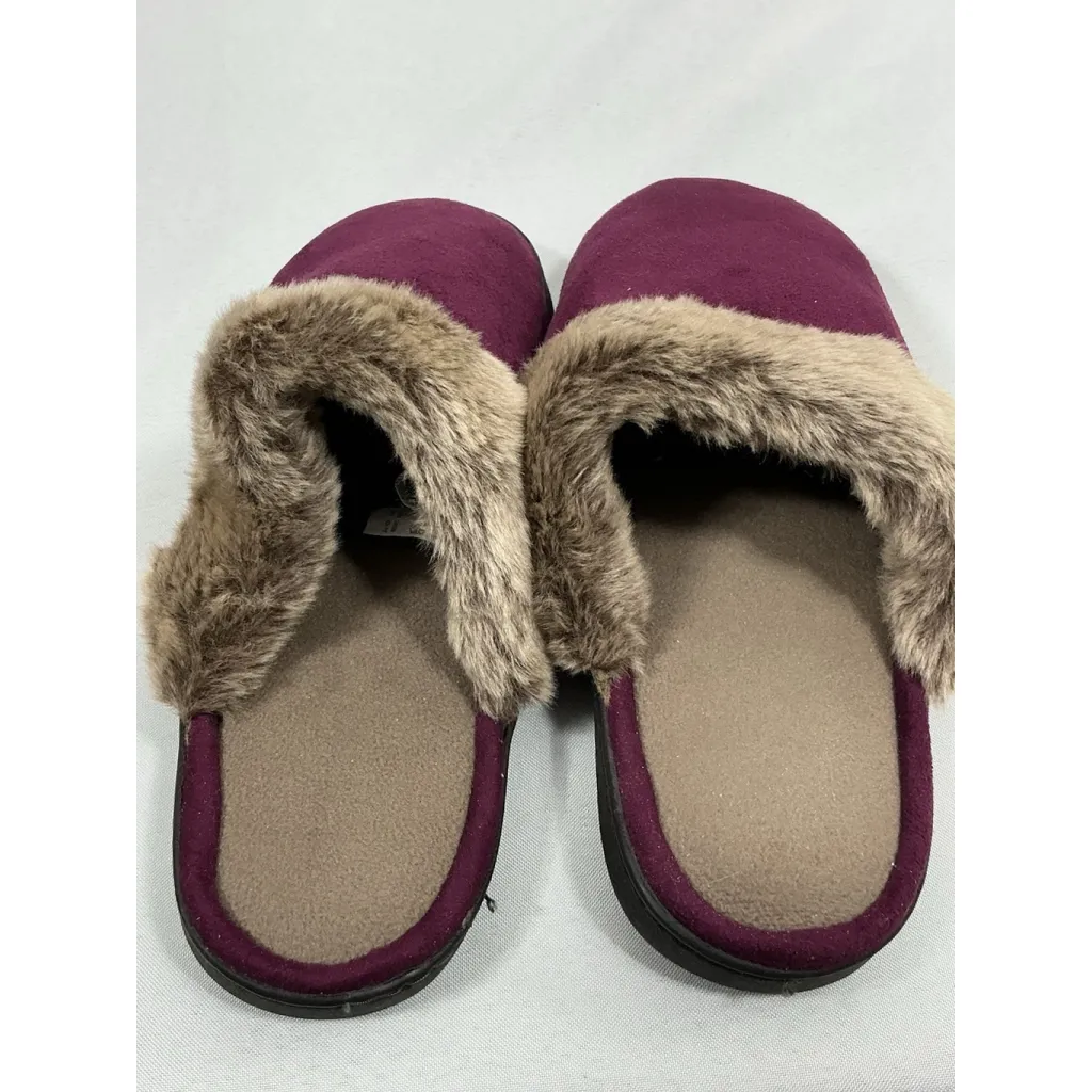 Womans Isotoner Slipon Slide Slippers 8.5/9 Maroon Cuff NWOT - Image 4