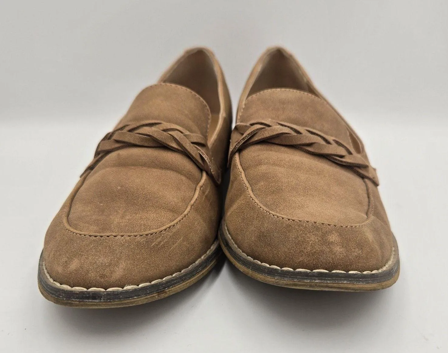 Indigo Rd. Raven Loafers Women's Size 8.5 M Tan Brown Braided Faux Suede Vintage - Image 11