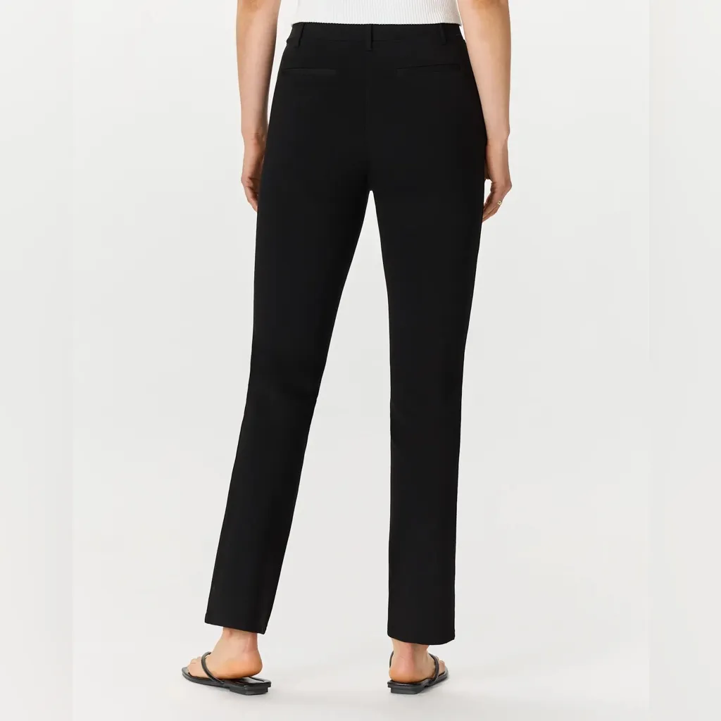 NWT Quince women's ultra-stretch ponte Black straight leg Pants Sz XS 28” Inseam - Image 4