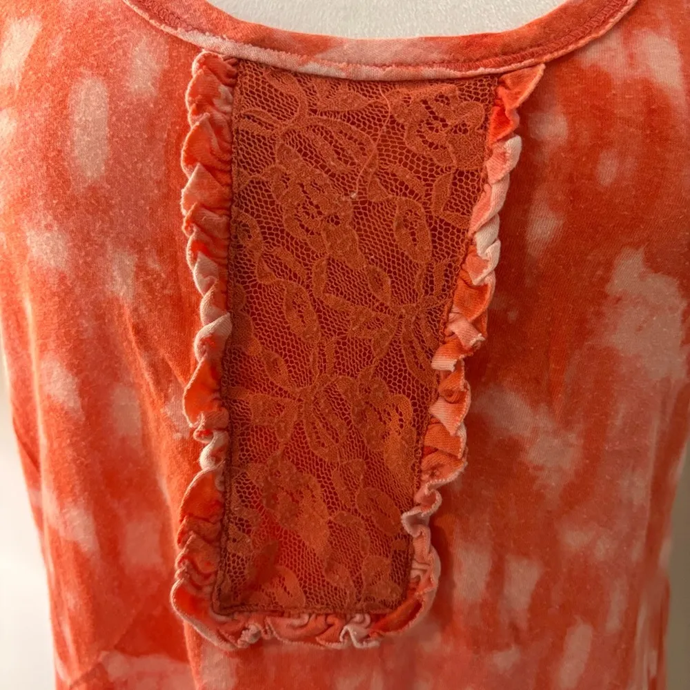 Olsenboye Orange Ruffled Sleeveless Tank Top Size S - Image 11