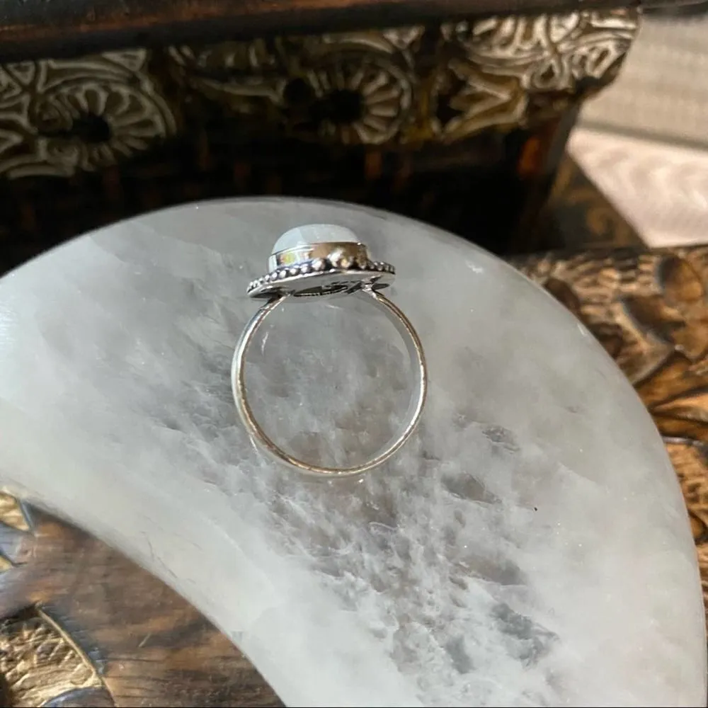 Moonstone Sterling Silver Ring Size 6 Silver - Image 5