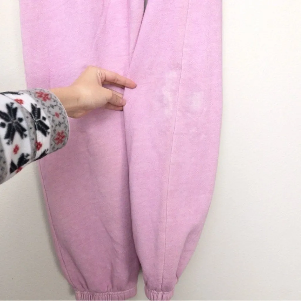 Billabong x SMILEY Happy Saturday Sweatpants XS Pink Track Jogger Fleece Tapered - Image 14