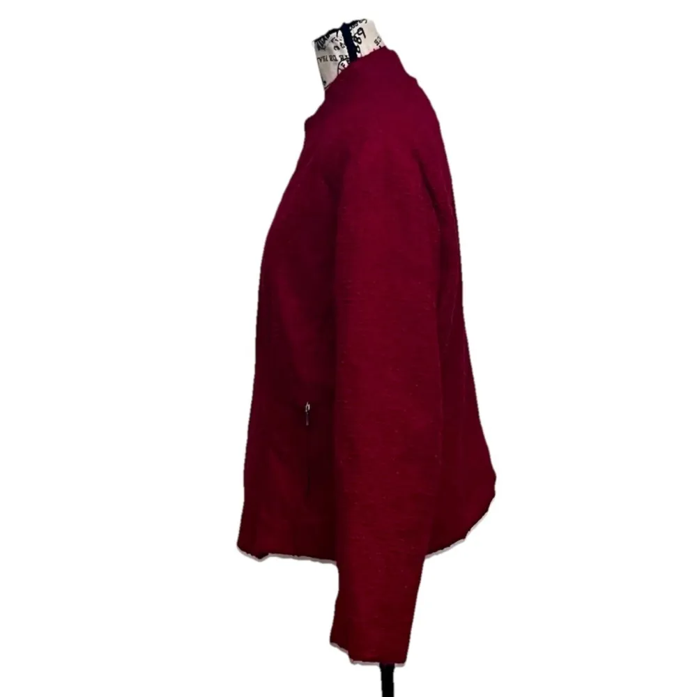 Vintage Y2K George Red Tweed Blazer Jacket Women’s 16 Romantic Goth Preppy Vampy - Image 4