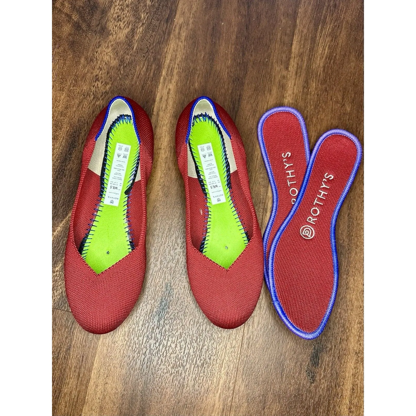 Rothy's Round Toe Ballet Flats Red Size 6.5 EUC!!! - Image 3