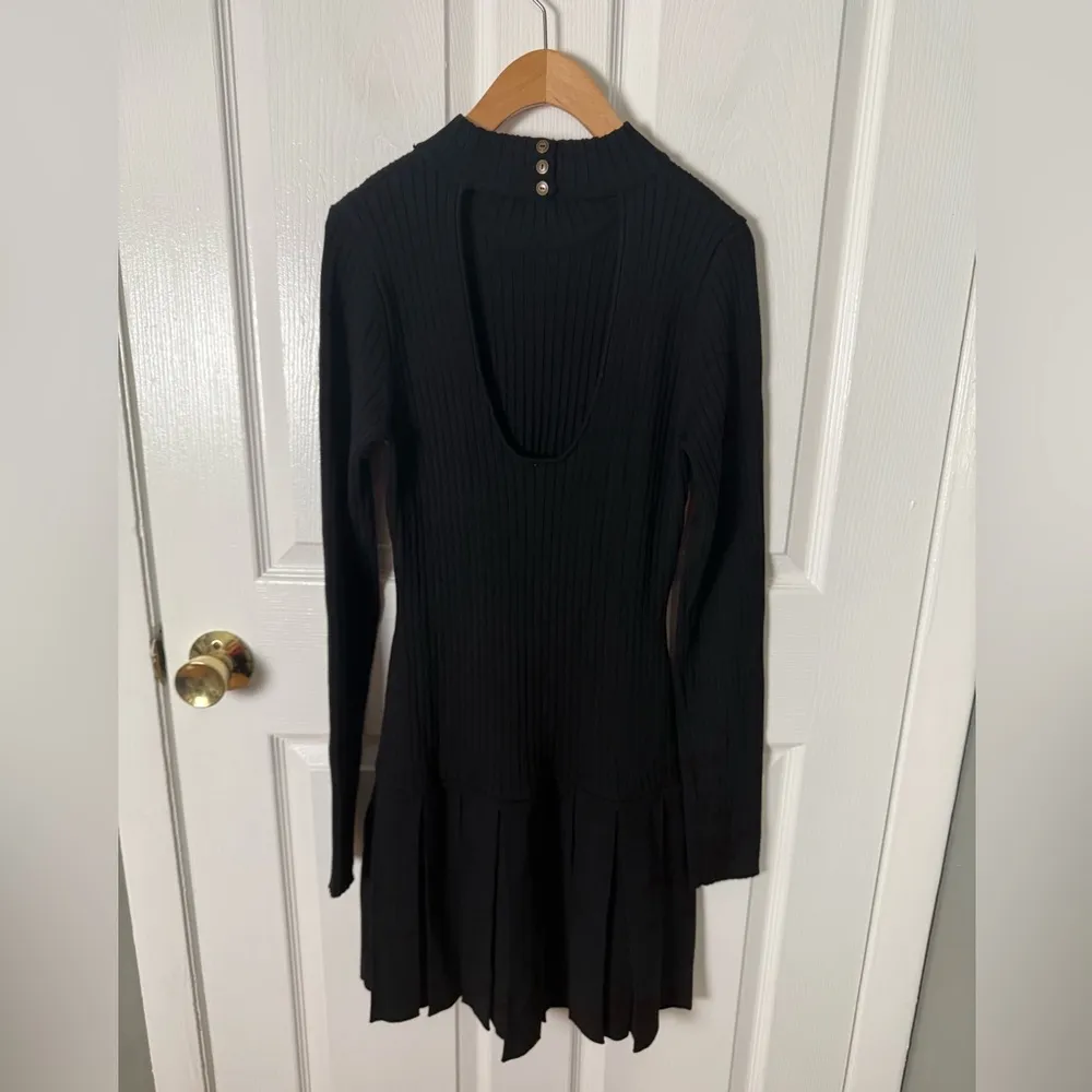 Free People Emmy Ribbed Knit Mini Dress Black M - Image 5