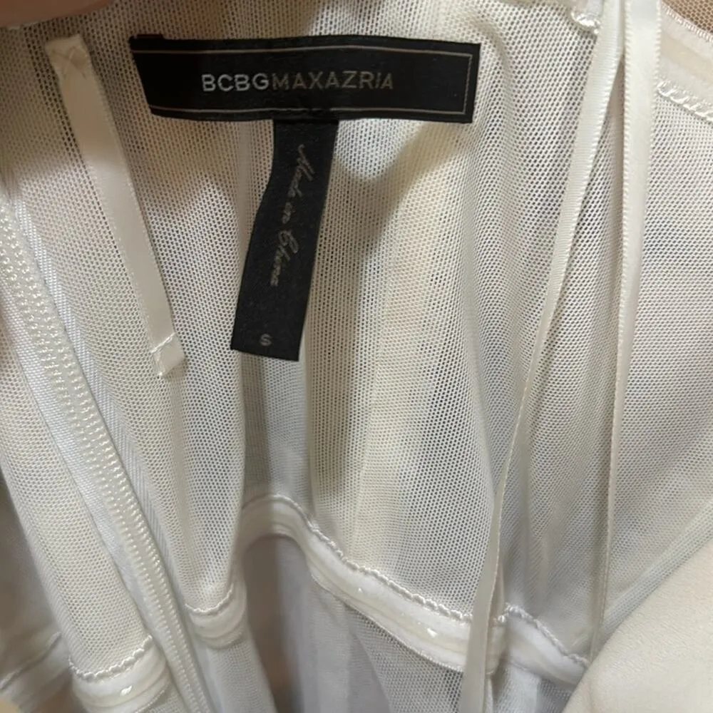 BCBGMaxazria Erika Tulle Tiered Strapless Gown - Watercolor Agate Size S - Image 9