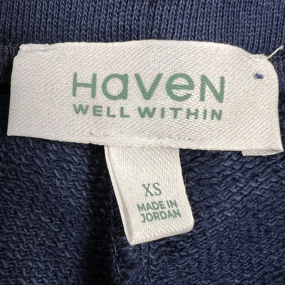 Haven Well Within Navy Blue Straight Leg Cropped Lounge Sweat Pants Size XS - Image 4