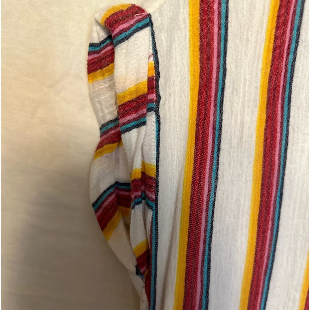 Harper Heritage women’s Striped multi color cotton button down mini dress small - Image 4