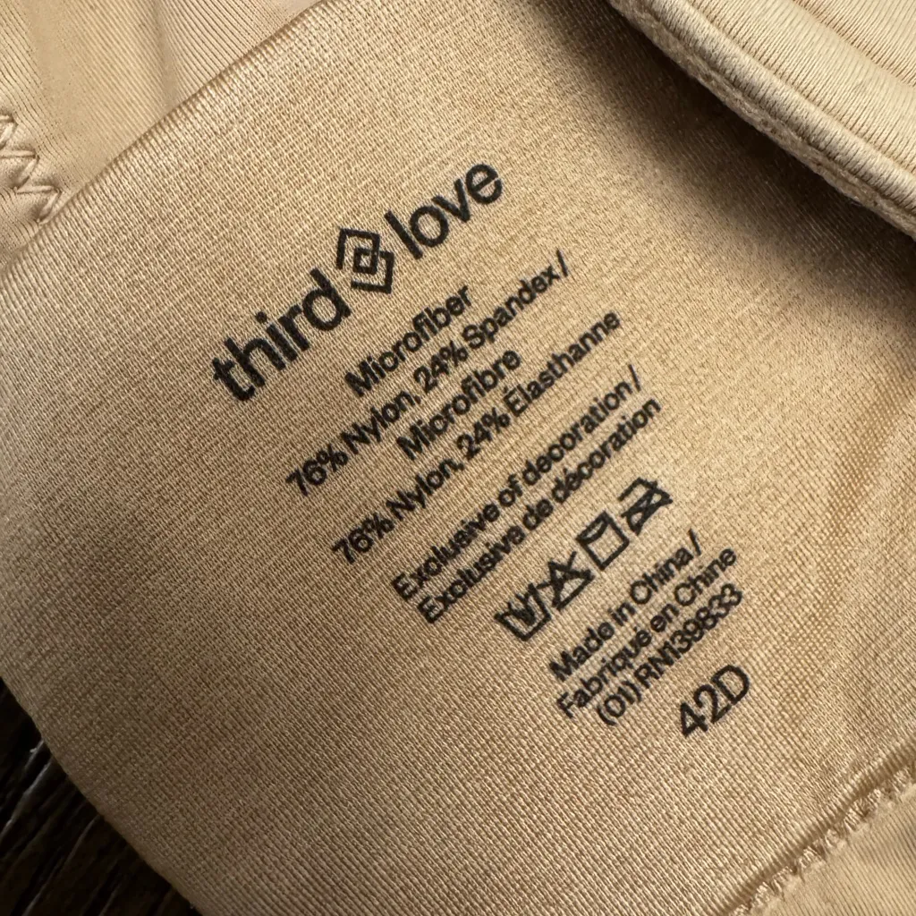 Third love Tan Underwire Bra unpadded size 42D - Image 2