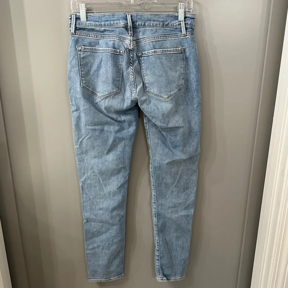 Frame La Garcon Distressed Jeans Relaxed Fit Light Wash Degradable Jeans Size 29 - Image 3