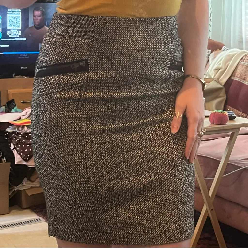 🛍️ Grey texture wool weave pencil skirt - Image 10