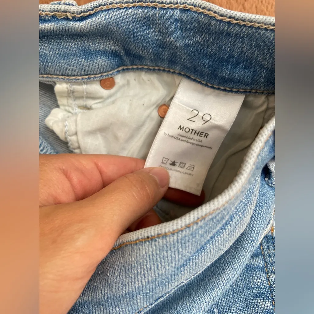 MOTHER The Insider Crop Step Fray Wash Jeans 29 Limited Edition Blue - Image 7