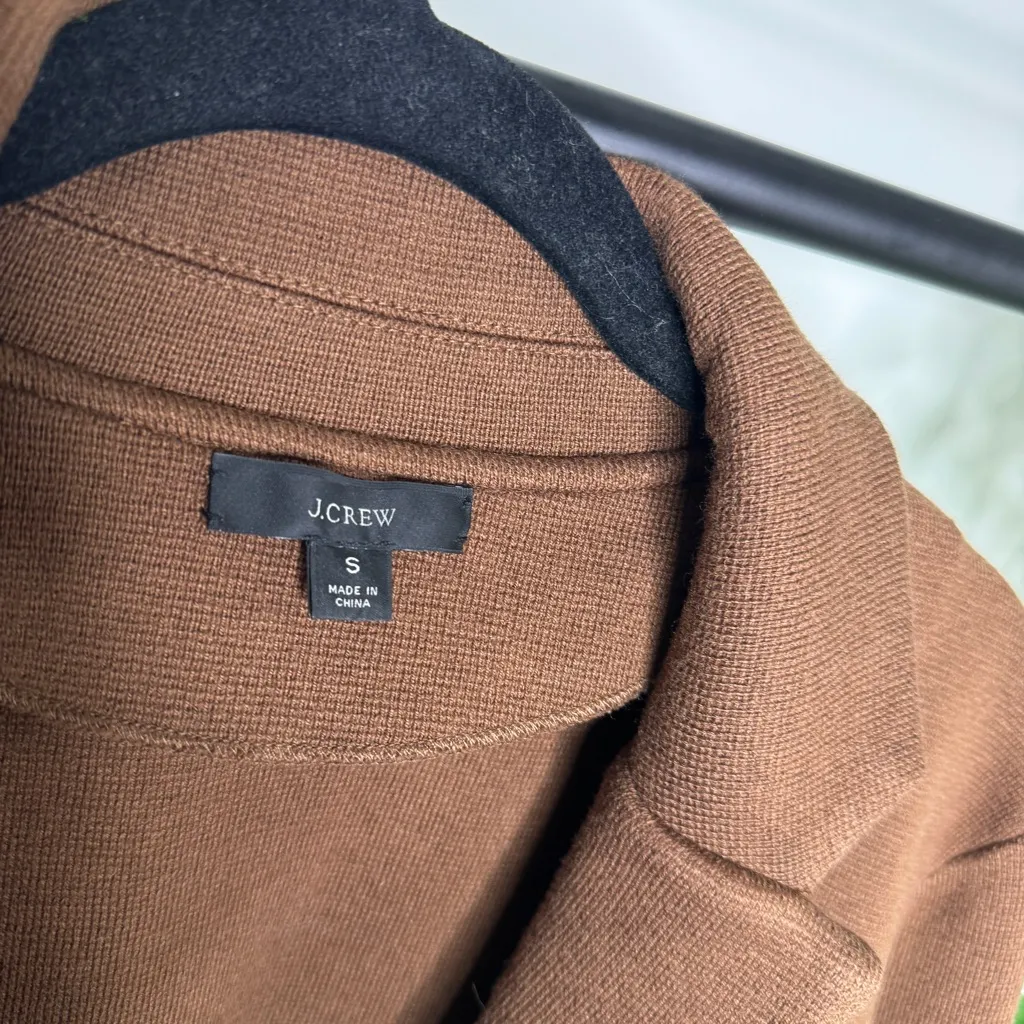 J. Crew Brown Cecile Relaxed Sweater Blazer size S Small BF013 - Image 9