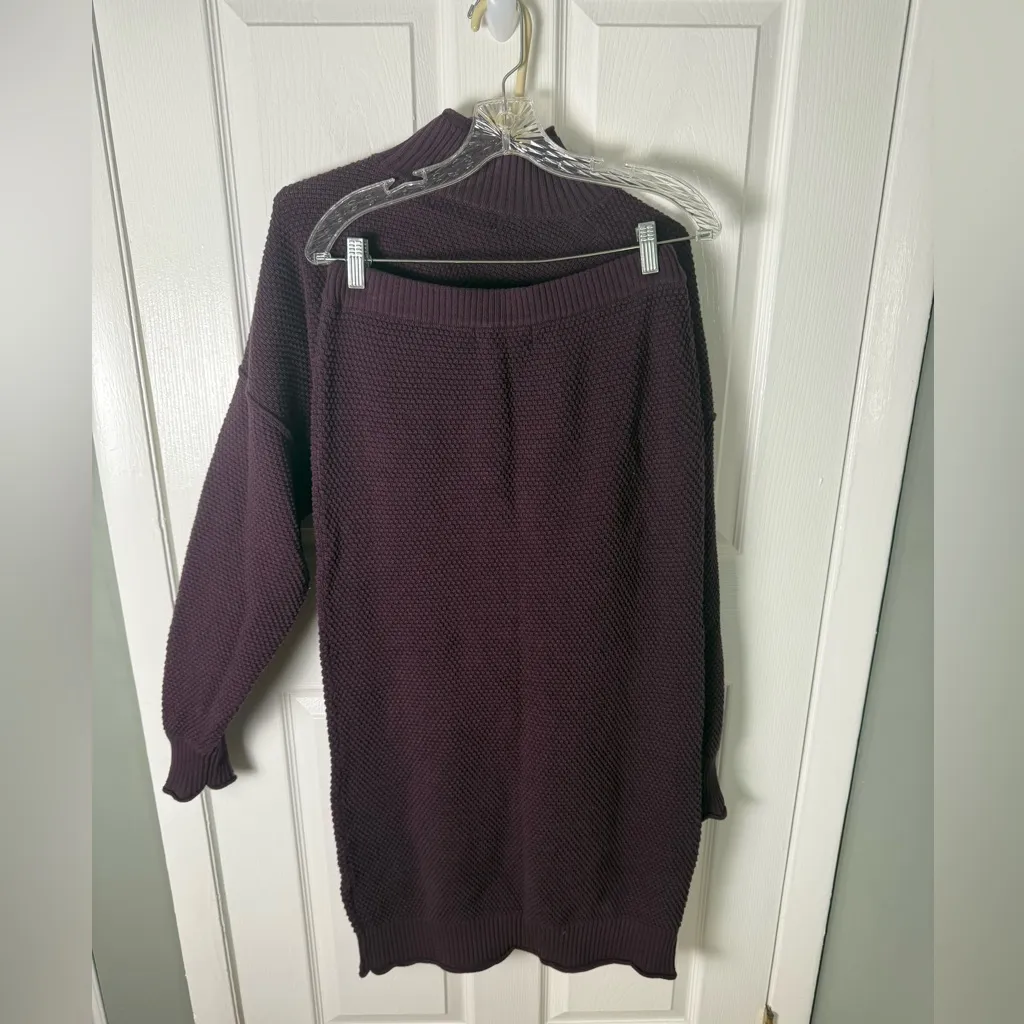 Free People Hailee Sweater Skirt Set in Vintage Wine M - Image 6