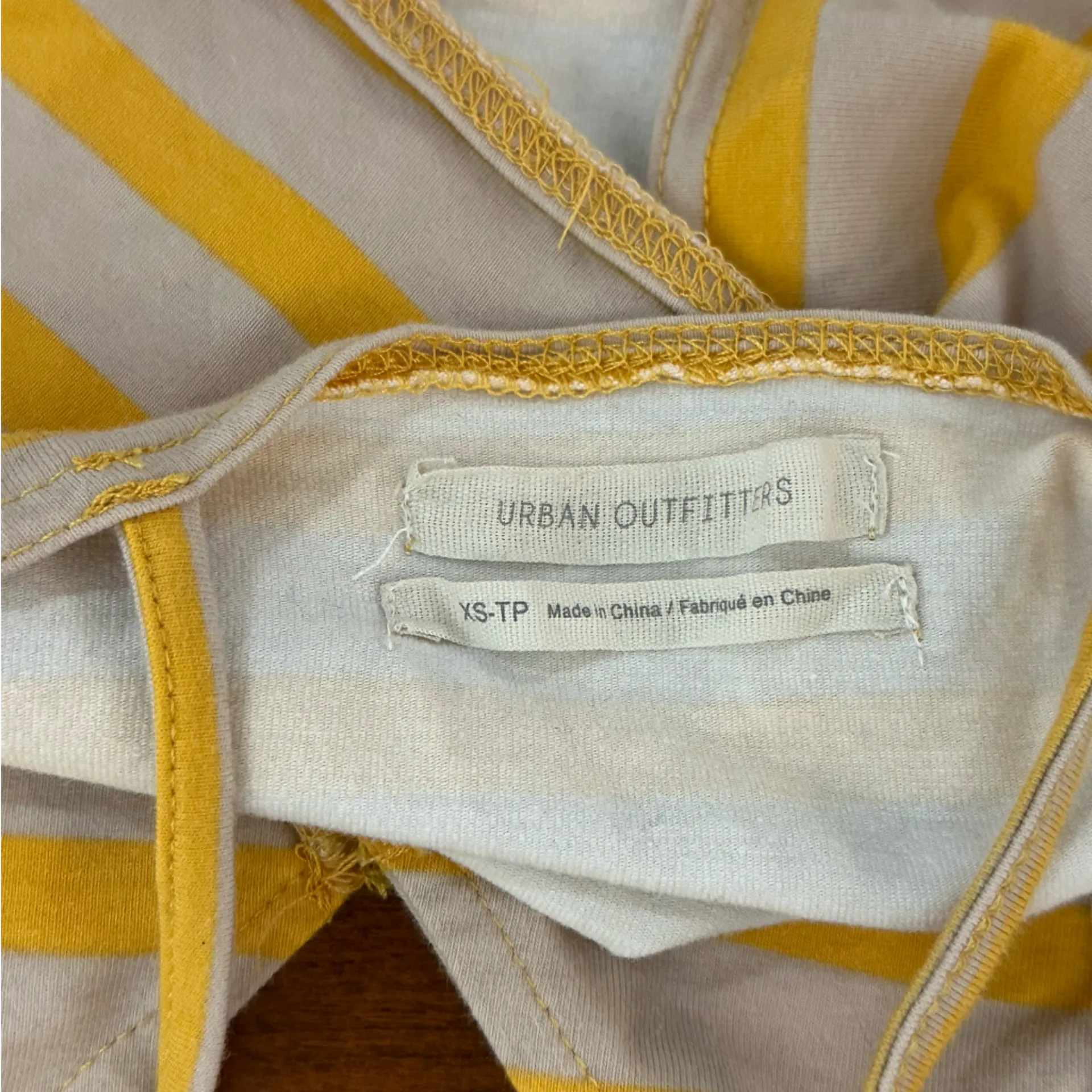 Urban Outfitters XS Yellow White Stripe Knit Crop Cami Tank Top Y2K Festival - Image 4