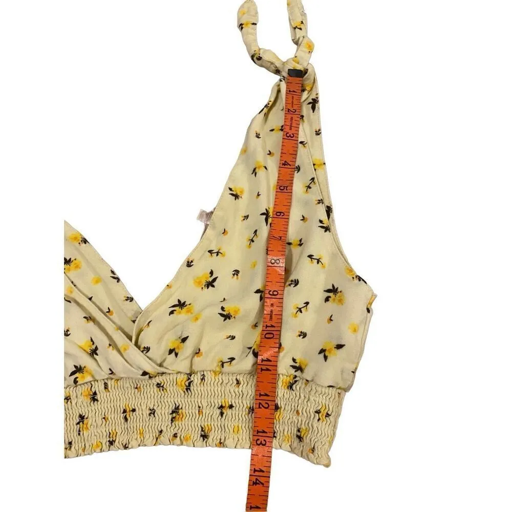 Lottie Moss Floral Cropped Tank Top Beach Coastal Vacation Yellow - Image 8