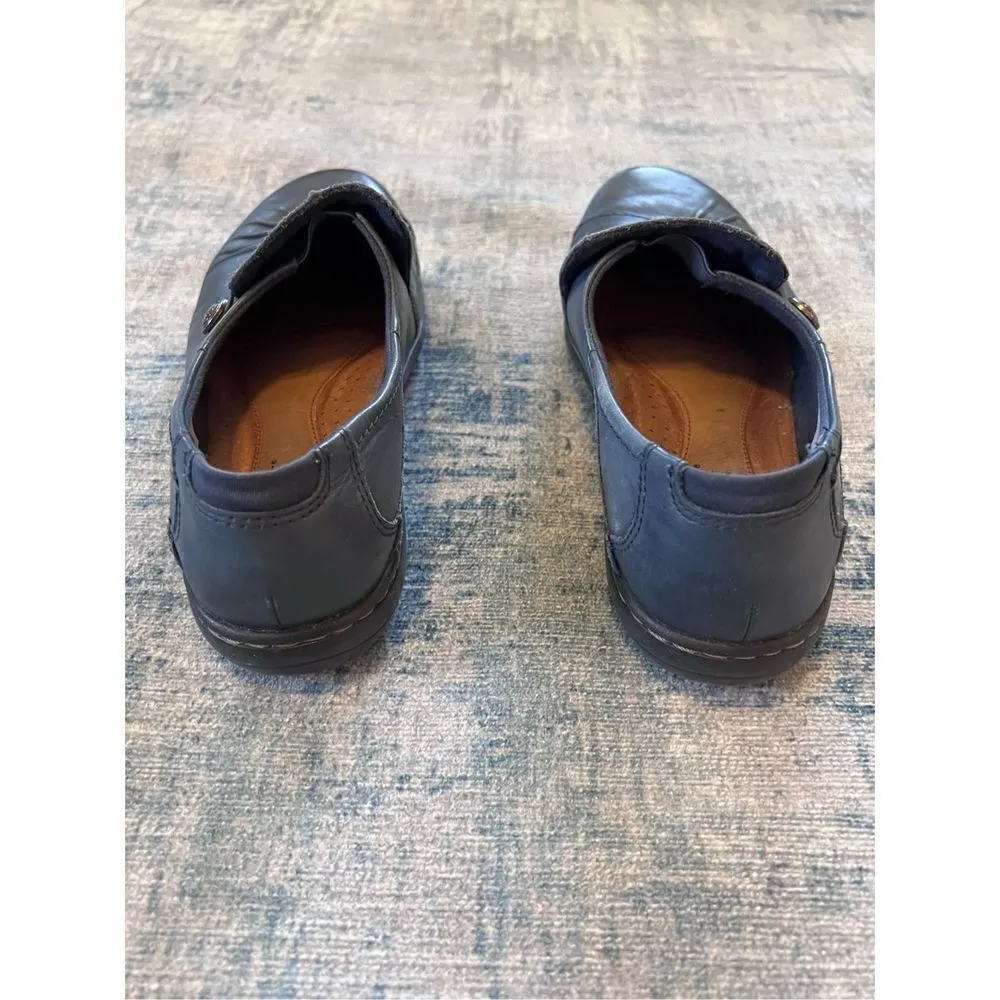 Rockport Navy Blue Cobb Hill Paulette Flat Slip On Shoes 6.5 XW - Image 4