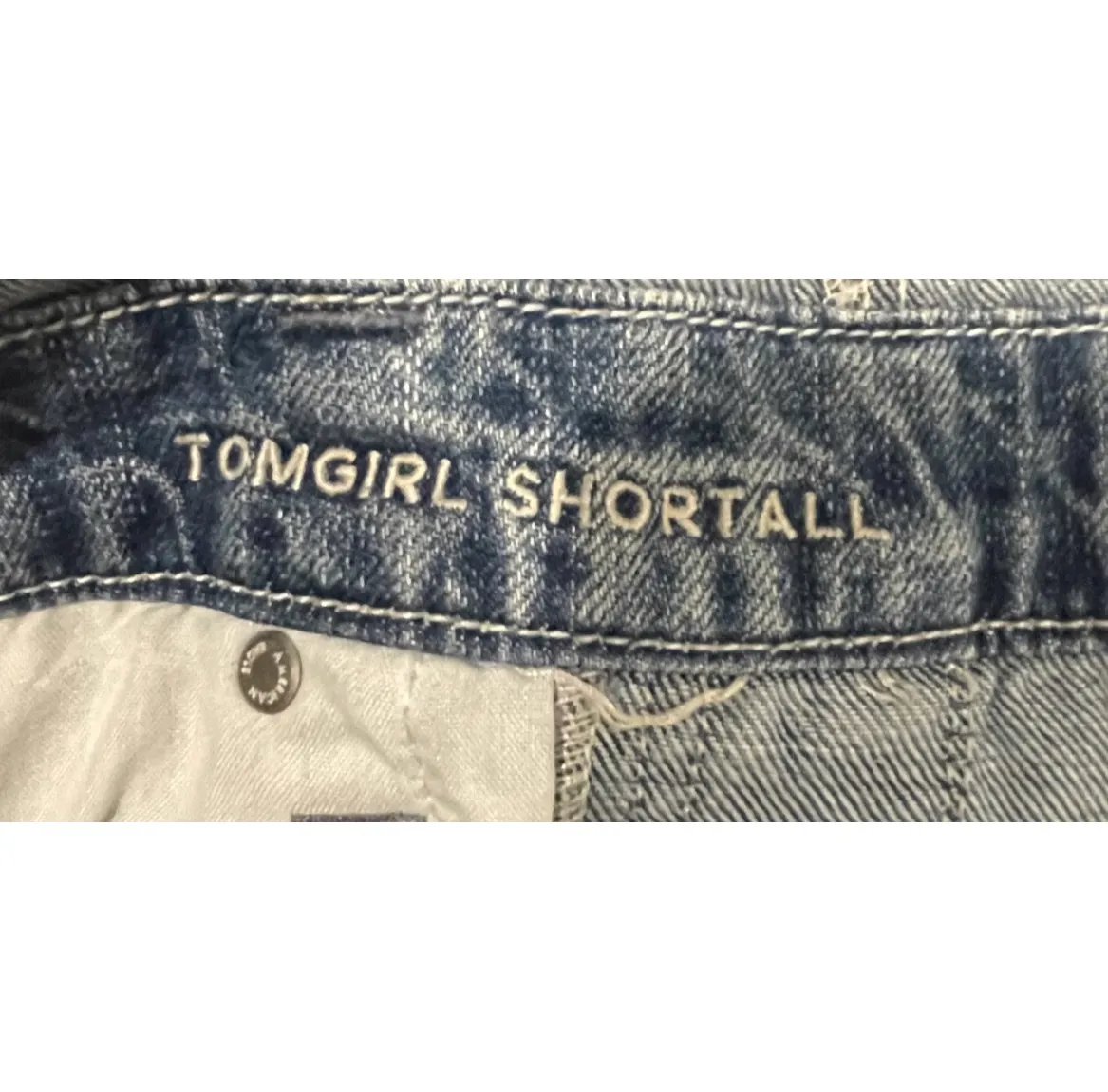 AMERICAN EAGLE Distressed Shortalls Overalls - Image 3