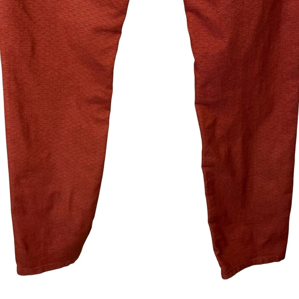 PrAna SZ 6/28 Jeans Stretch Mid-Rise Pockets Straight Leg Geometric Rust Red - Image 6