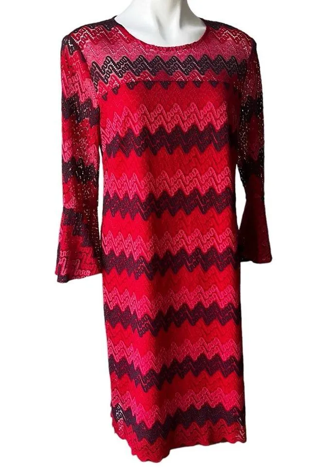 NWT, Trina Turk Lovey Bell Sleeve Illusion Dress, Sz 6 - Image 8