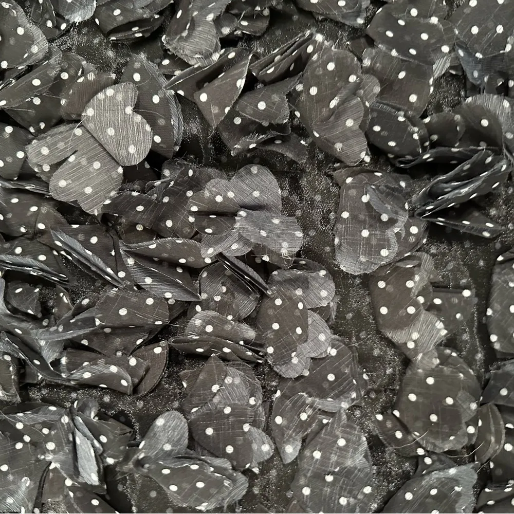 MAUVE ANTHROPOLOGIE 3D Black Polka Dot Floral Dress - Image 4