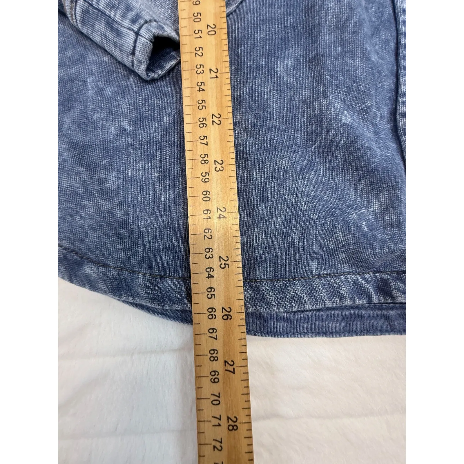 Members Mark Shirt Women Large Blue Acid Wash Denim Relaxed Soft Knit Button New - Image 8