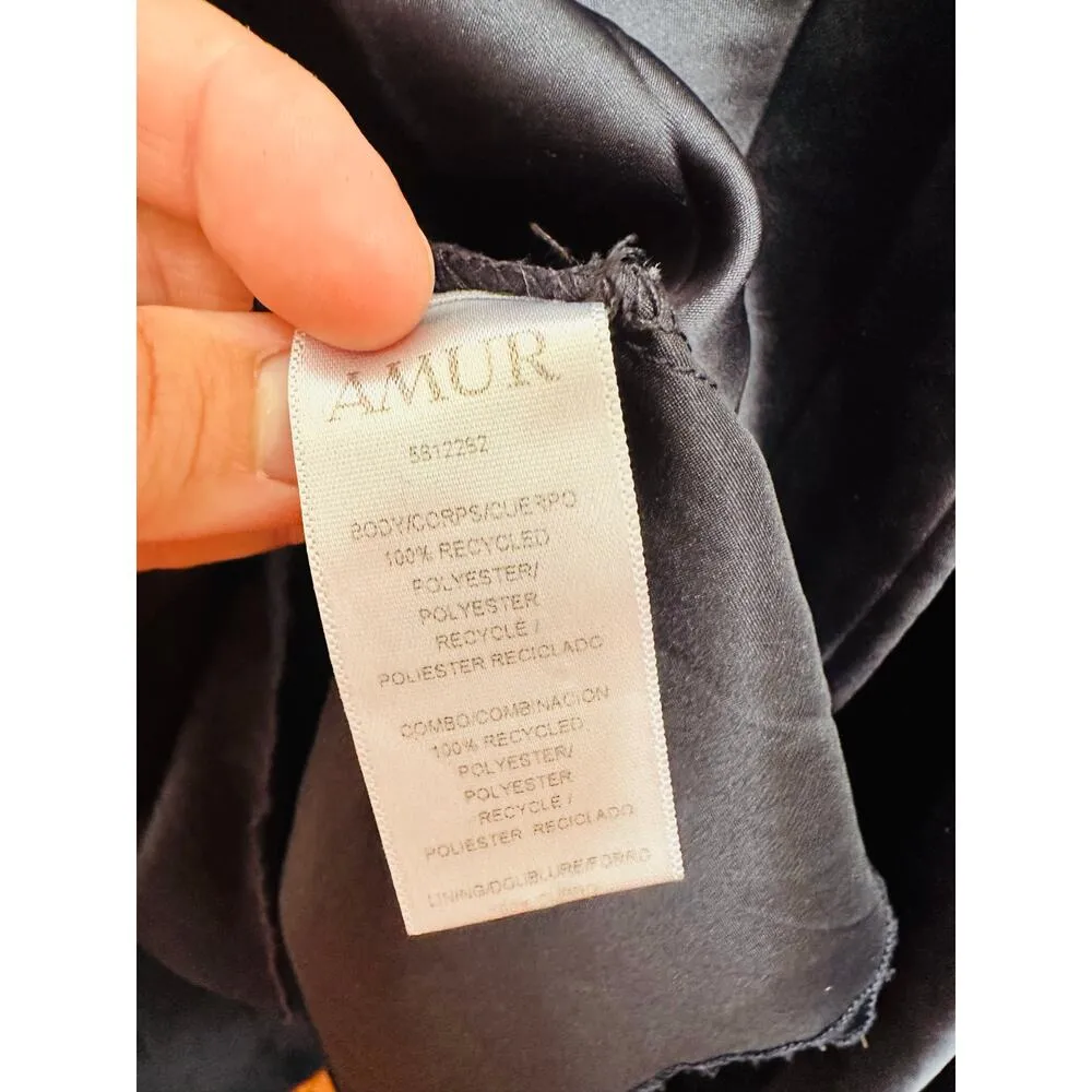 AMUR Black Satin Pleated Bustier Rib Cut - Image 10