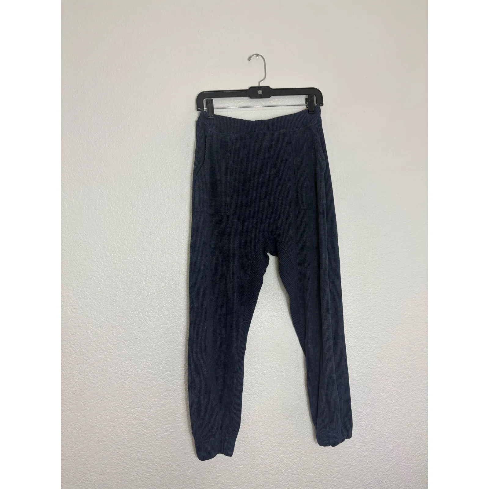 Lunya Restore Thermal Draped Jogger Medium Blue Waffle Knit Lounge Pants Comfort - Image 4