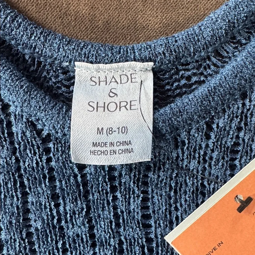 Women’s Shade & Shore Blue Knit Sheer Maxi Tank Cover Up Size M 8/10 NWT - Image 7