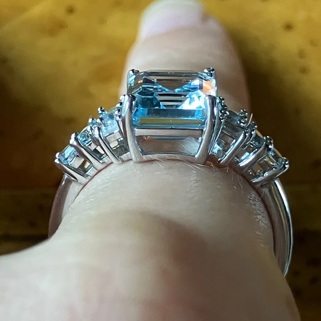 Sky Blue Topaz Sterling Silver Ring Size 10 - Image 2