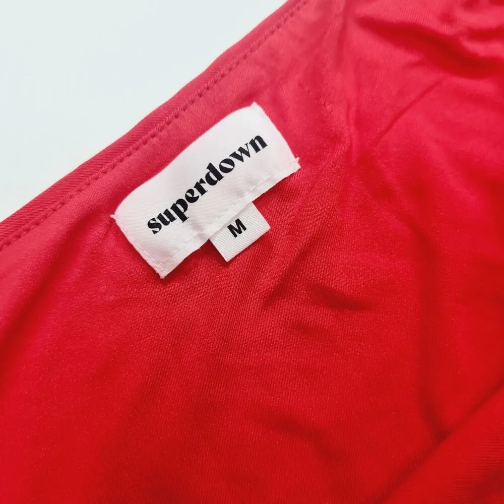 Superdown Shani Ruched Mini Dress in Red Medium - Image 8