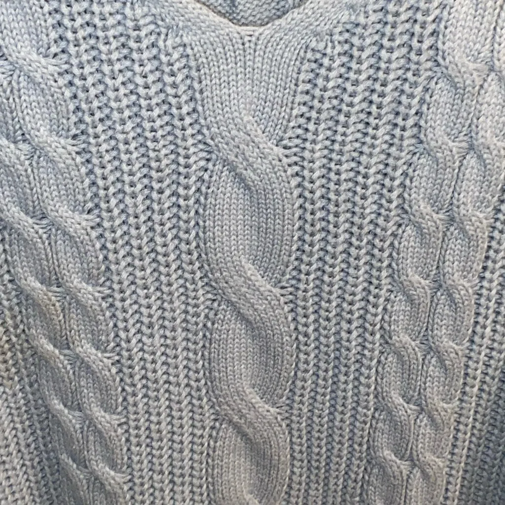Cable Knit light Blue Oversized corset Lace Up Chunky Knit Pullover Sweater Top Size XL - Image 6